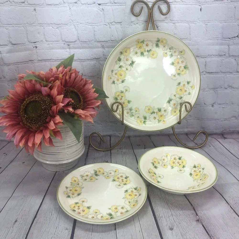 vintage Daisy garland by Noritake 3pc Set retro cottage